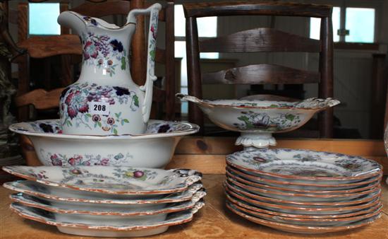 Stone China dessert service and a similar jug and basin